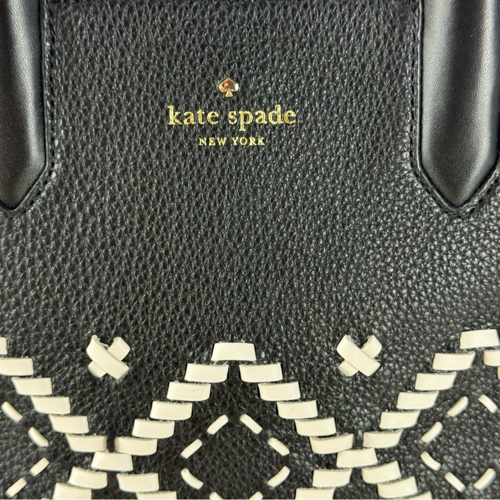 Kate Spade New York Flynn Street Small Meriwether Satchel Black Leather WKRU5488 - Picture 6 of 14